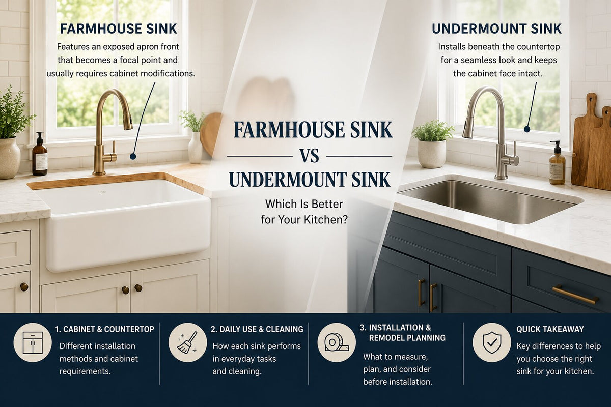 Farmhouse Sink vs Undermount Sink: Which Is Better for Your Kitchen?