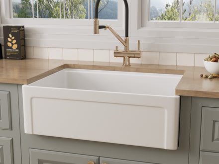 30 inch grooved fireclay farmhouse sink
