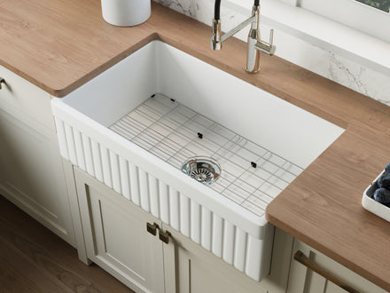 33 inch reversible apron fireclay farmhouse sink