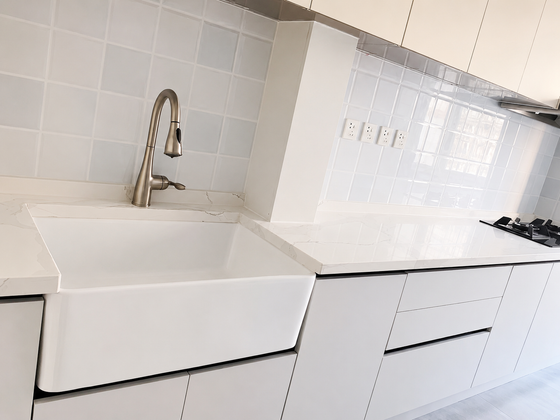 Design preview, walnut cabinets with soapstone counter