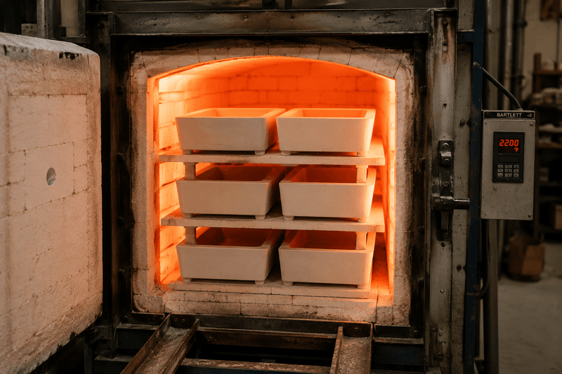 Packing a NOZLOO fireclay sink with molded foam for freight shipping
