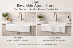 NOZLOO 33 inch Fireclay Farmhouse Workstation Sink