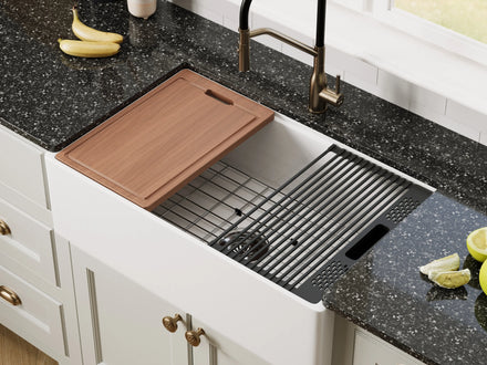 33 inch smooth apron fireclay farmhouse sink