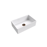 White 33" Smooth Apron Fireclay Farmhouse Sink product view with single bowl